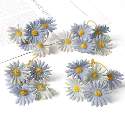 5 Stem Bunch Silk Daisy Flower Heads Pack 30