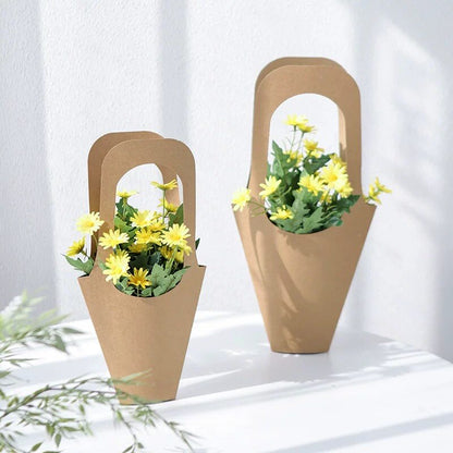 Kraft Paper Flower Carrier Bags Pack 20