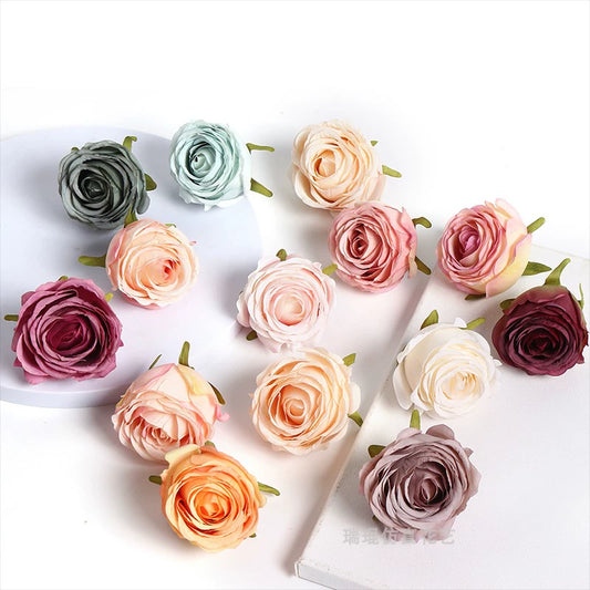 6cm Artificial Silk Rose Flower Heads Pack 30