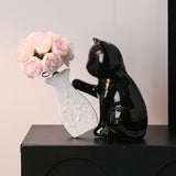 Load image into Gallery viewer, Cute Black Cat Ceramic Flower Vase