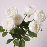 Load image into Gallery viewer, Real Touch White Crown Rose Stem (65cm)
