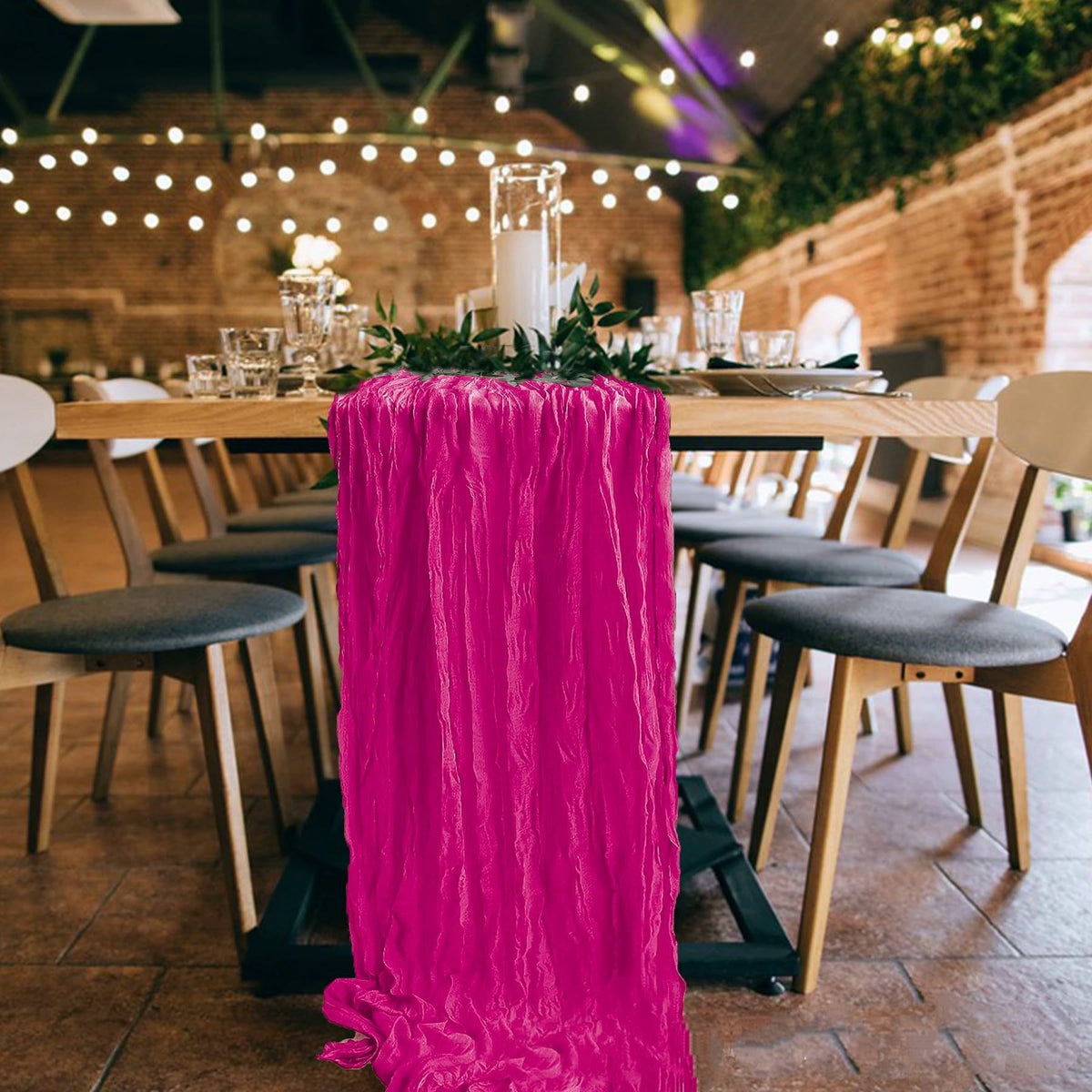 Pleated Table Runner Cloth for Weddings