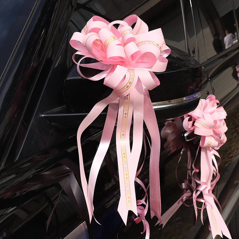 8" Large Pull Ribbon Bows for Wedding Car Pack 10