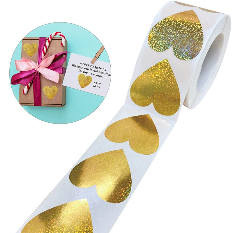 500pcs Glitter Heart Sticker for Valentine's Day