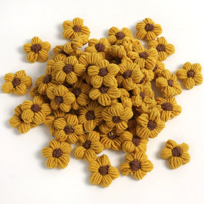4cm Cotton Yarn Crochet Flower Heads Pack 50