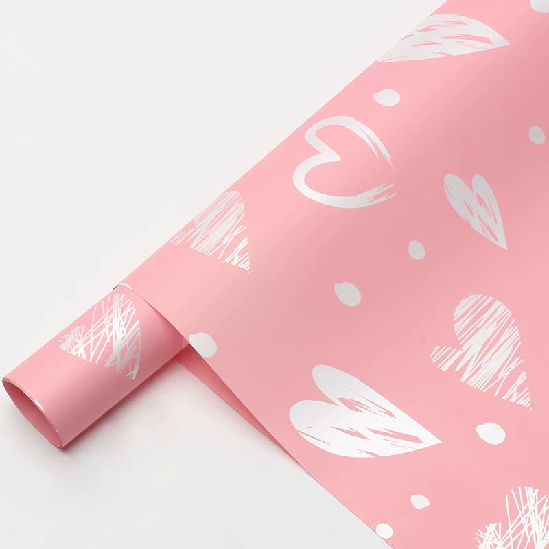 20pcs Heart Pattern Bouquet Wrap Paper (57x57cm)