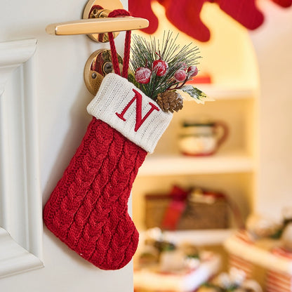 Knitted Christmas Stockings with Initials