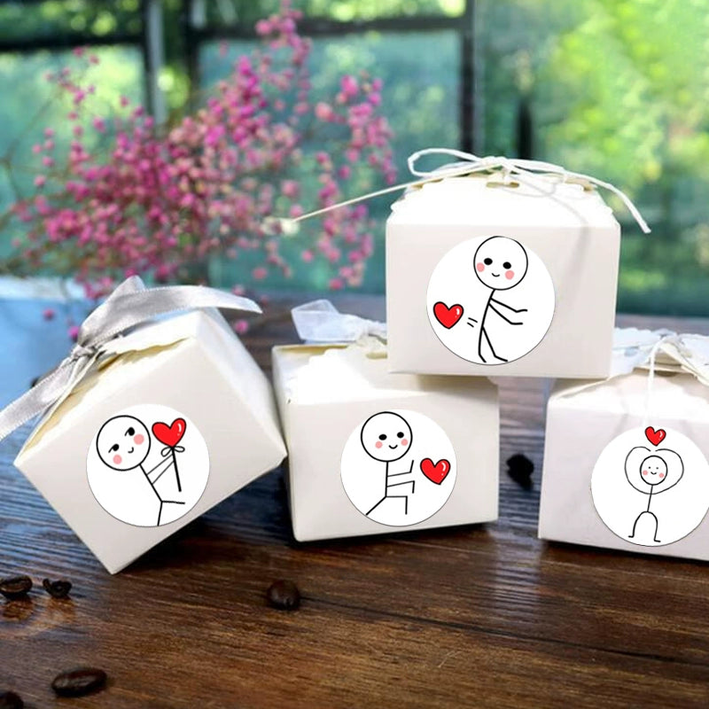 500pcs Cute Match Man Stickers for Valentine's Day