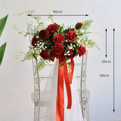 Wedding Aisle Chair Decorations Pew Flowers