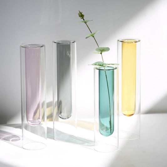 Modern Cylindrical Test Tube Glass Vase