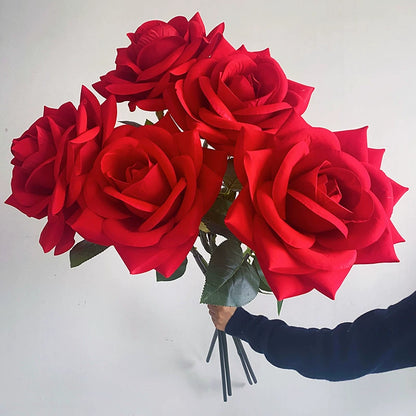 35" Giant Velvet Artificial Rose Stem