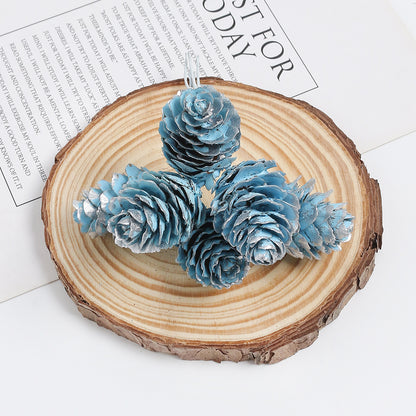 18pcs Artificial Pine Cone on Wire for Christmas Crafts