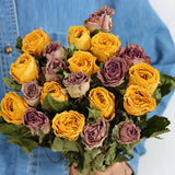 Load image into Gallery viewer, 20-Stem Real Dried Rose Flower Bouquet