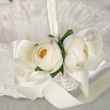 Load image into Gallery viewer, Wedding Flower Girl Basket with Flower Accents