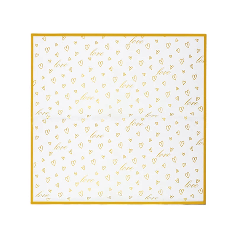 20pcs Gold Edged Heart Bouquet Paper (57x57cm)