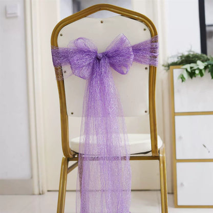 10pcs Sheer Fabric Chair Sashes for Weddings