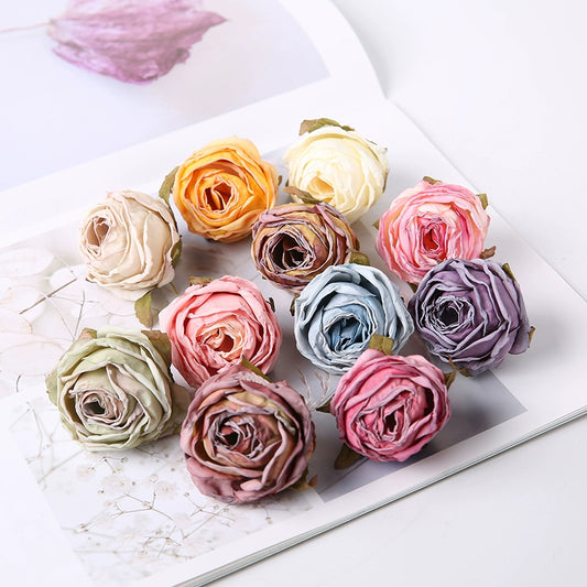 4cm Vintage Style Silk Rose Heads Pack 20