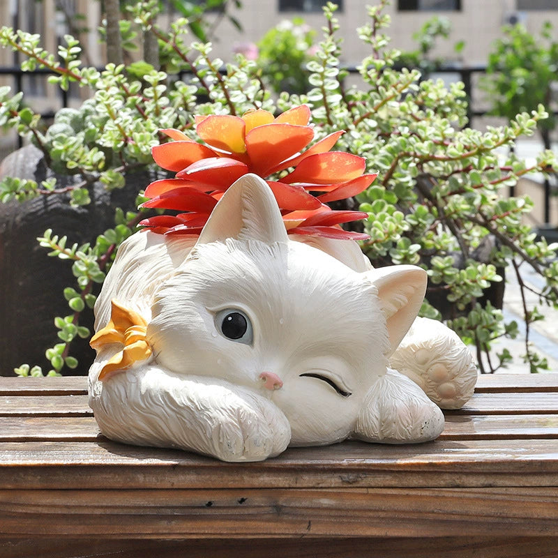 cat succulent Cat-Shaped Resin Succulent Planter – Floral Supplies Store