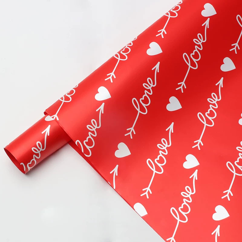 20pcs Heart & Arrow Bouquet Wrap Paper (57x57cm)