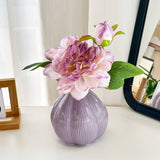 Load image into Gallery viewer, Purple Ribbed Ceramic Onion Vase