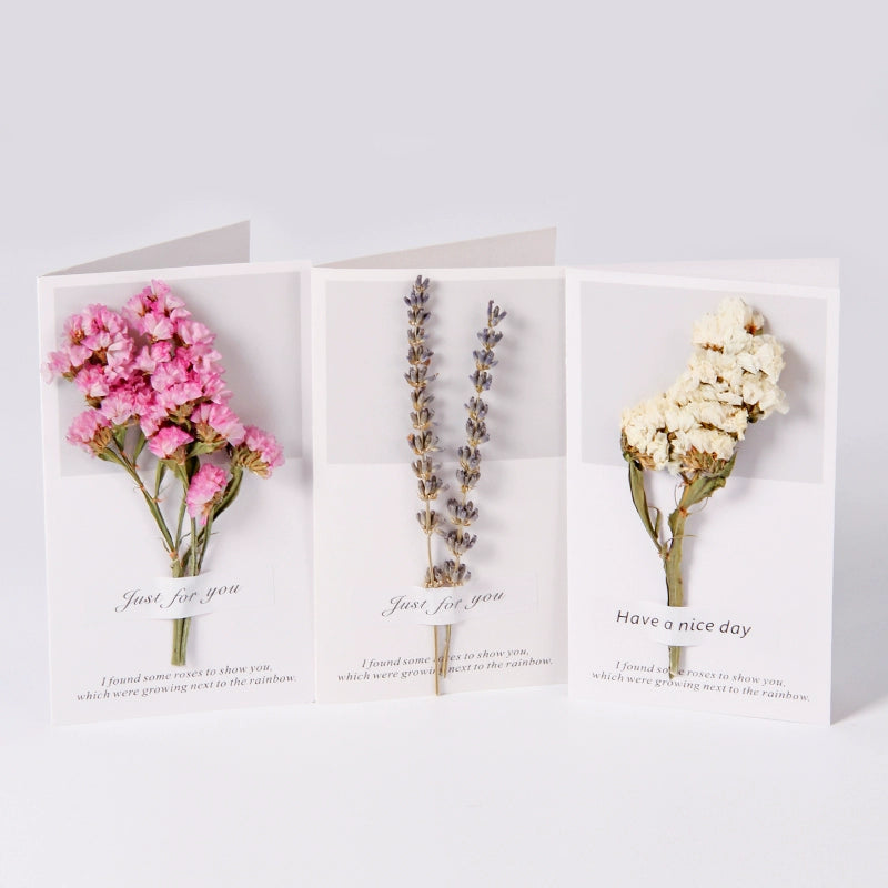 Real Dried Flower Greeting Cards Pack 10