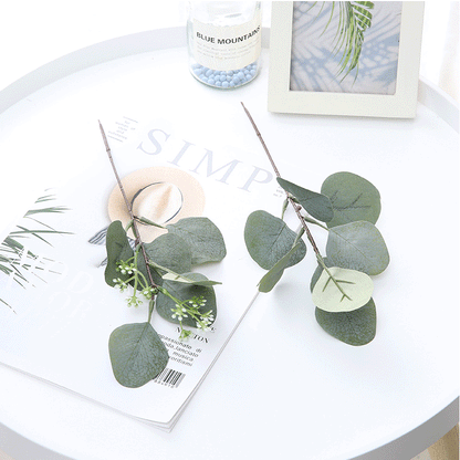 11 Inch Artificial Eucalyptus Leaves Stems 5pcs