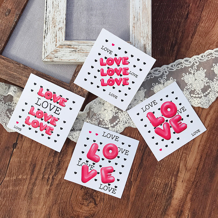 LOVE Valentine's Day Cards Pack 20 (9x9cm)