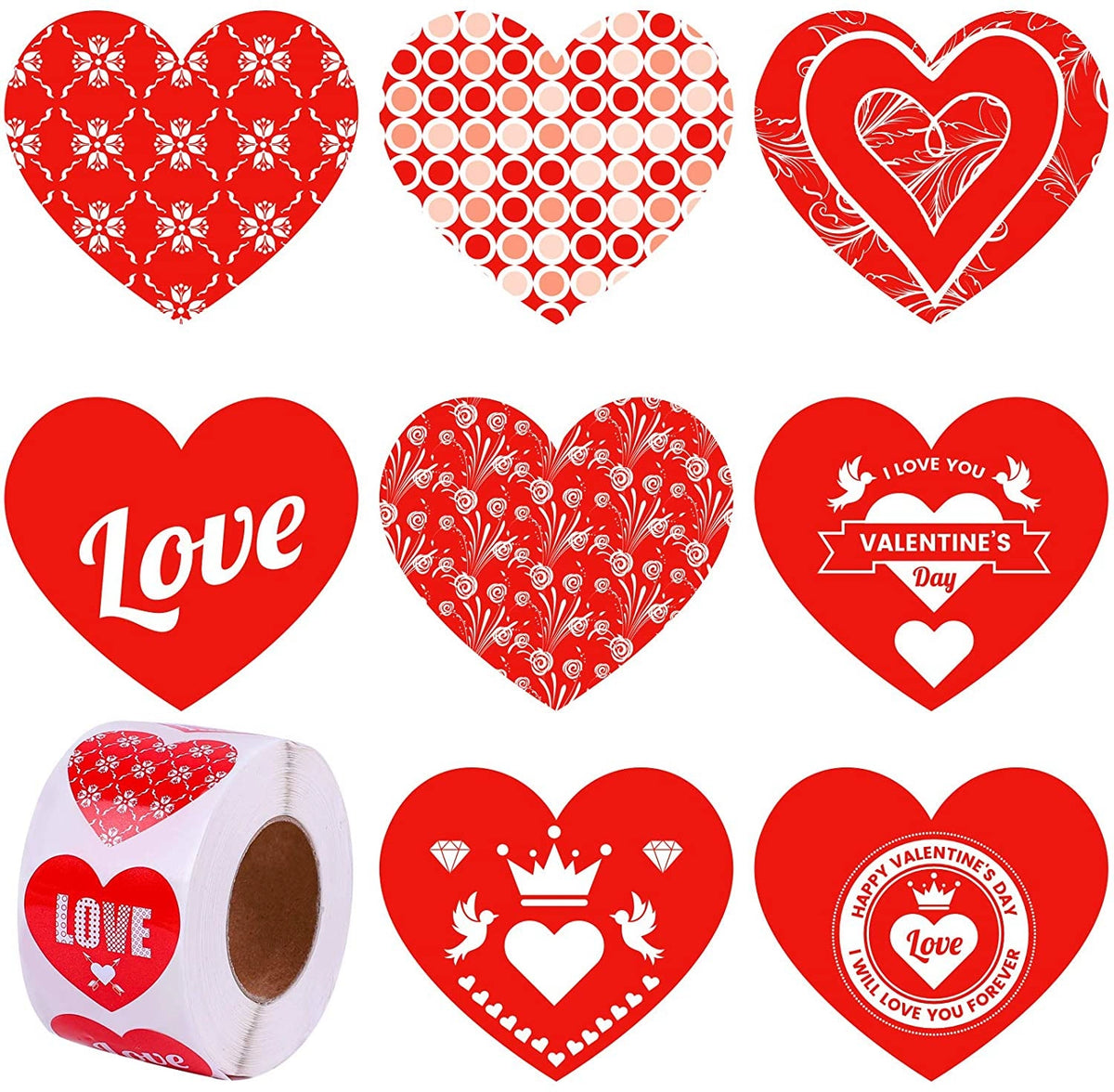 500pcs Valentine's Day Decorative Heart Stickers