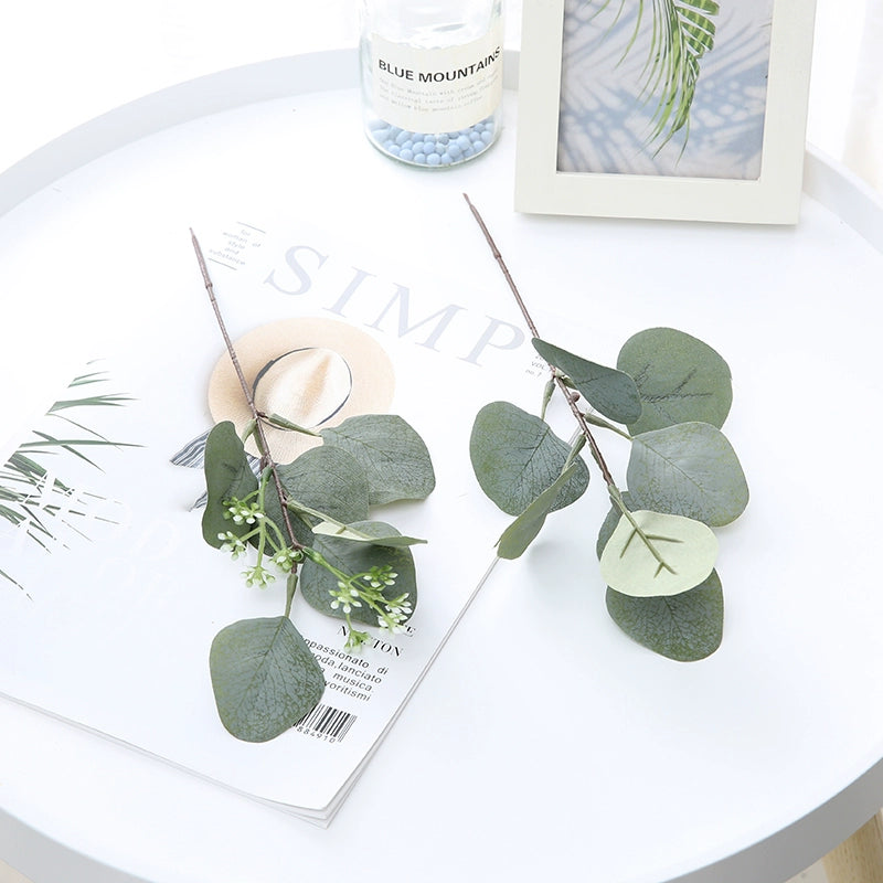 11 Inch Artificial Eucalyptus Leaves Stems 5pcs