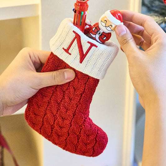 Knitted Christmas Stockings with Initials