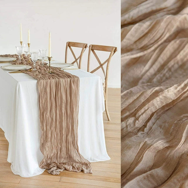 Pleated Table Runner Cloth for Weddings