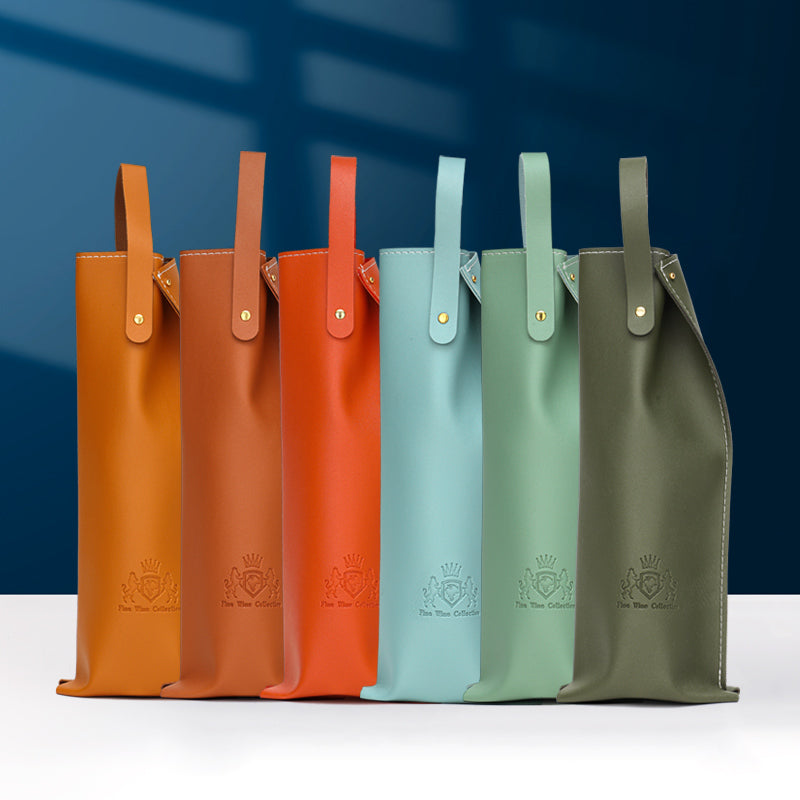 Sac cadeau à vin en cuir PU avec poignée
