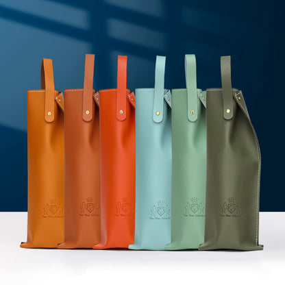 Sac cadeau à vin en cuir PU avec poignée