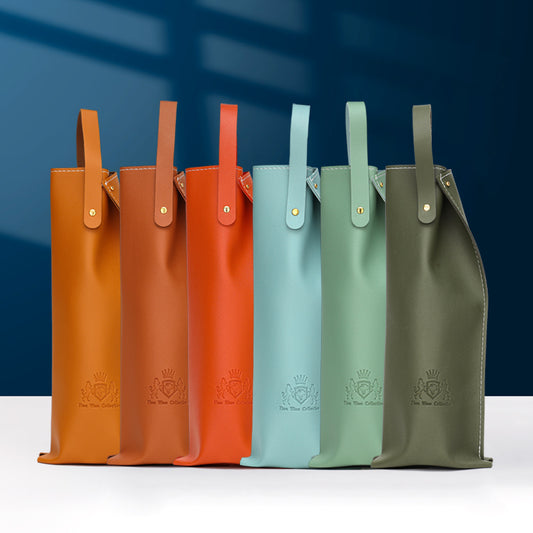 PU Leather Wine Gift Bag with Handle