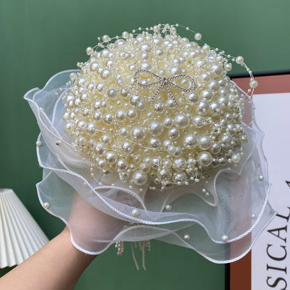 Handcrafted Round Pearl Bridal Bouquet