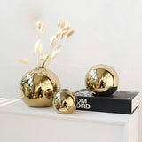 Load image into Gallery viewer, Golden Spherical Ceramic Flower Vase