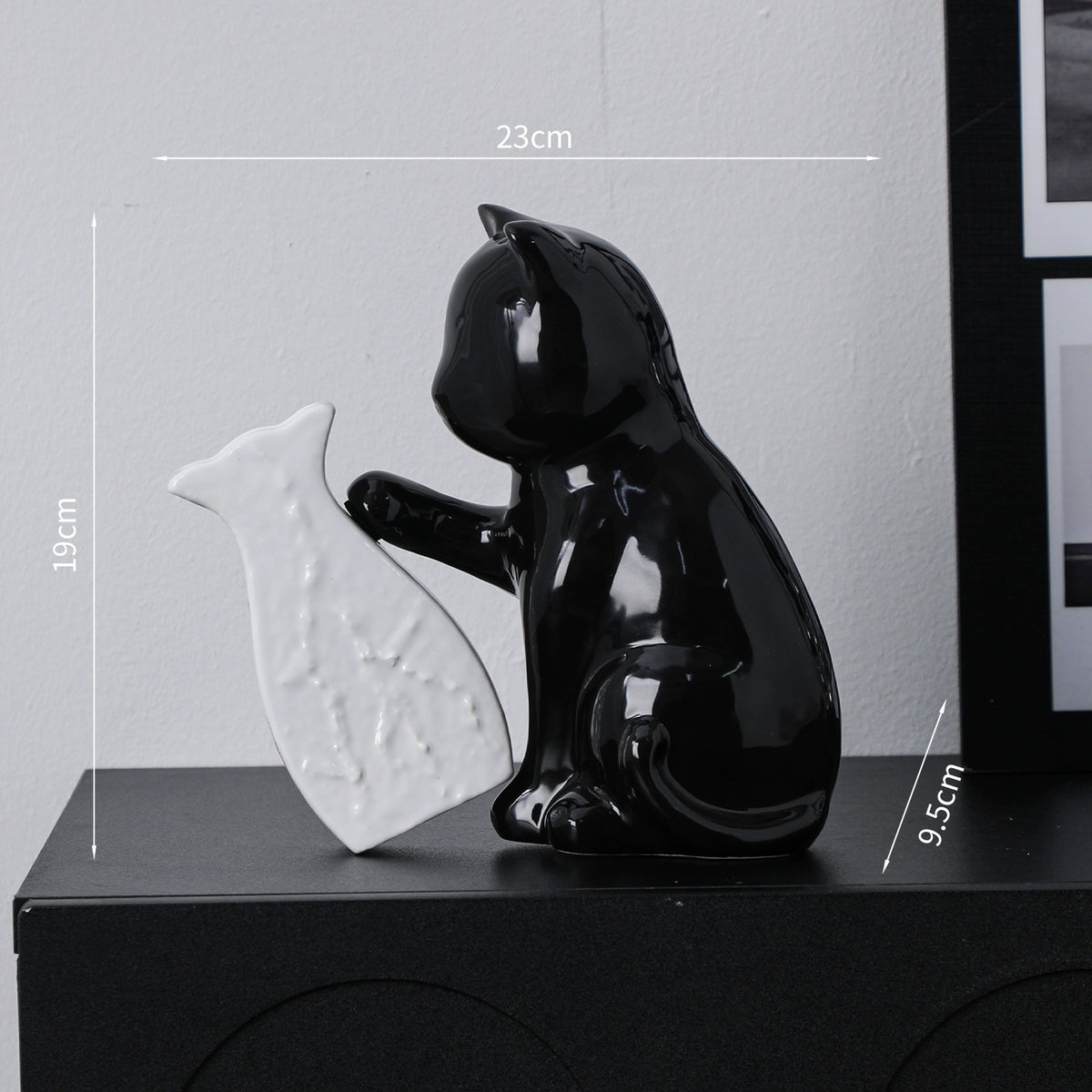 Cute Black Cat Ceramic Flower Vase