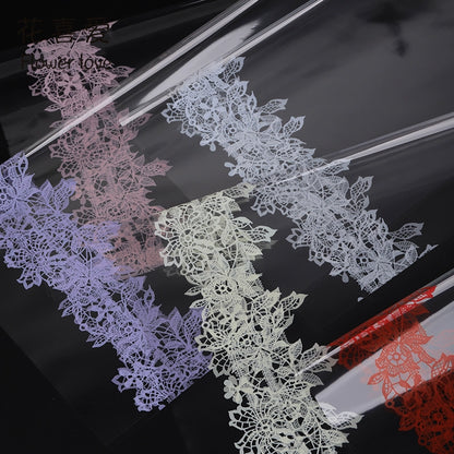 20pcs Lace Print Clear Cellophane Wrap (57x57cm)