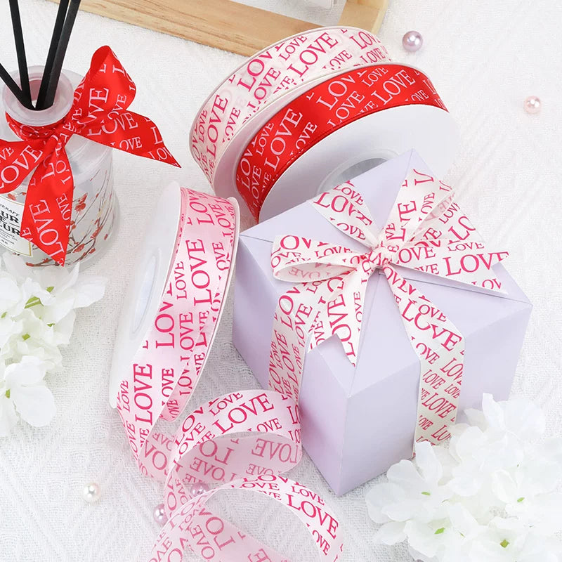 LOVE Hearts Valentine's Day Ribbon (2.5cmx40Yd)