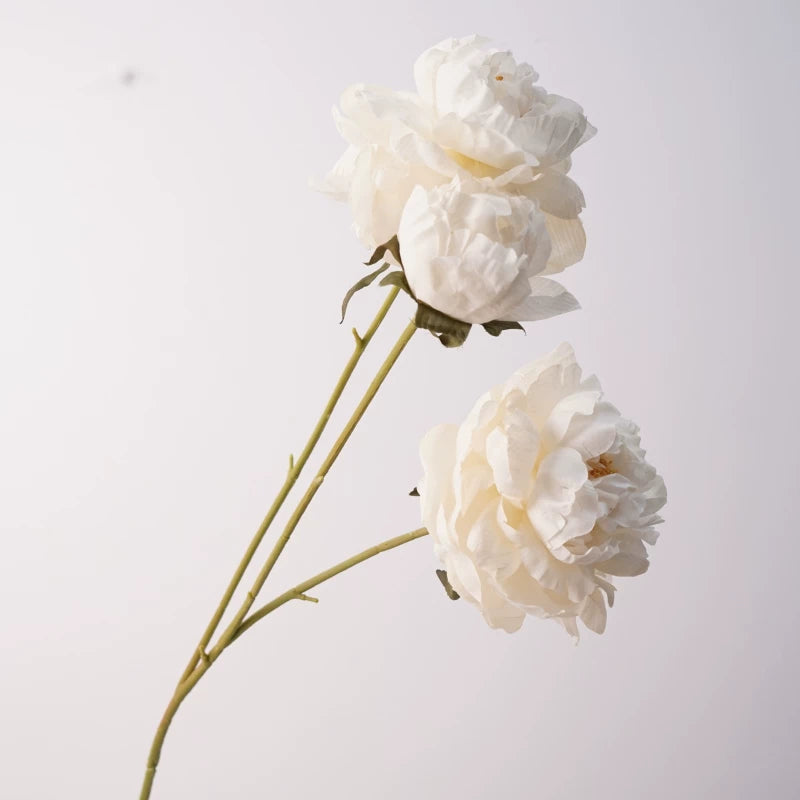 30" 3-Head Artificial Silk Peony Spray