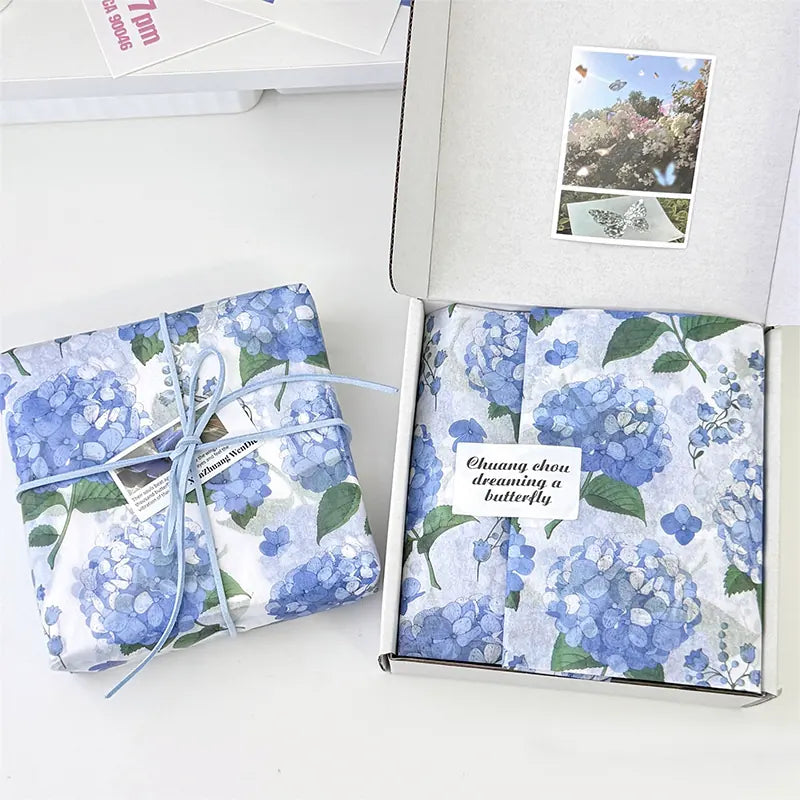 Hydrangea Printed Floral Tissue Paper Pack 50