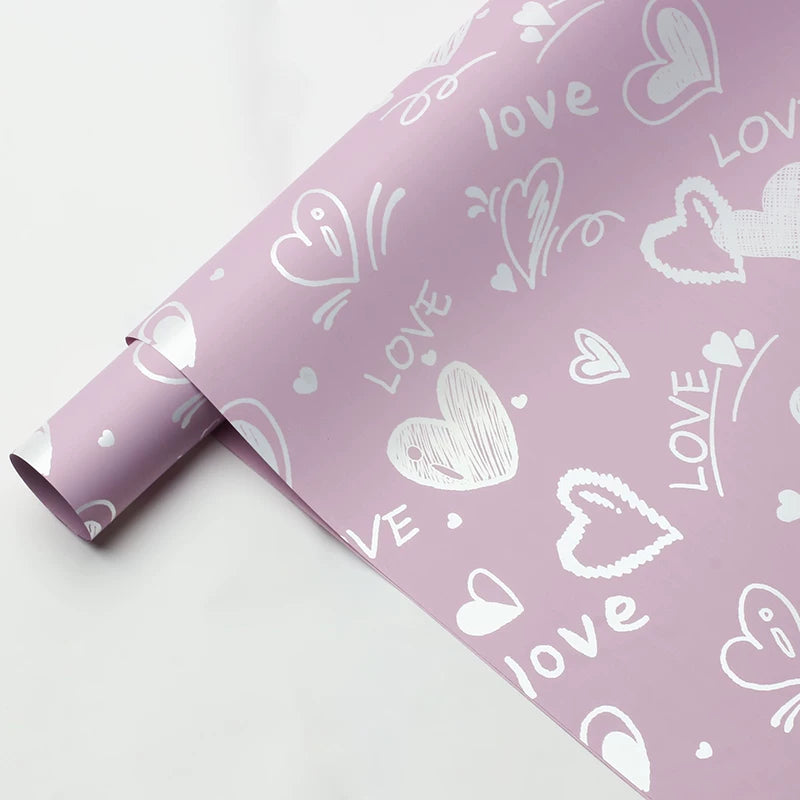 20 feuilles de papier d'emballage pour fleuriste pour la Saint-Valentin (57x57cm)