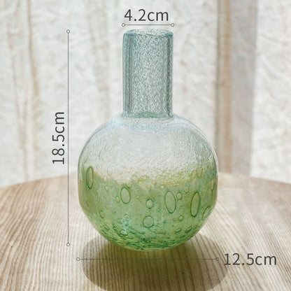 Seafoam Bubble Glass Bud Vase