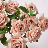 Load image into Gallery viewer, Real Touch 3-Head Cappuccino Rose Spray