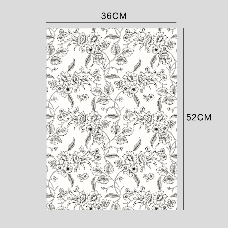 10pcs Vintage Floral Print Kapok Paper (36x52cm)