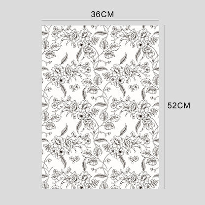 10pcs Vintage Floral Print Kapok Paper (36x52cm)