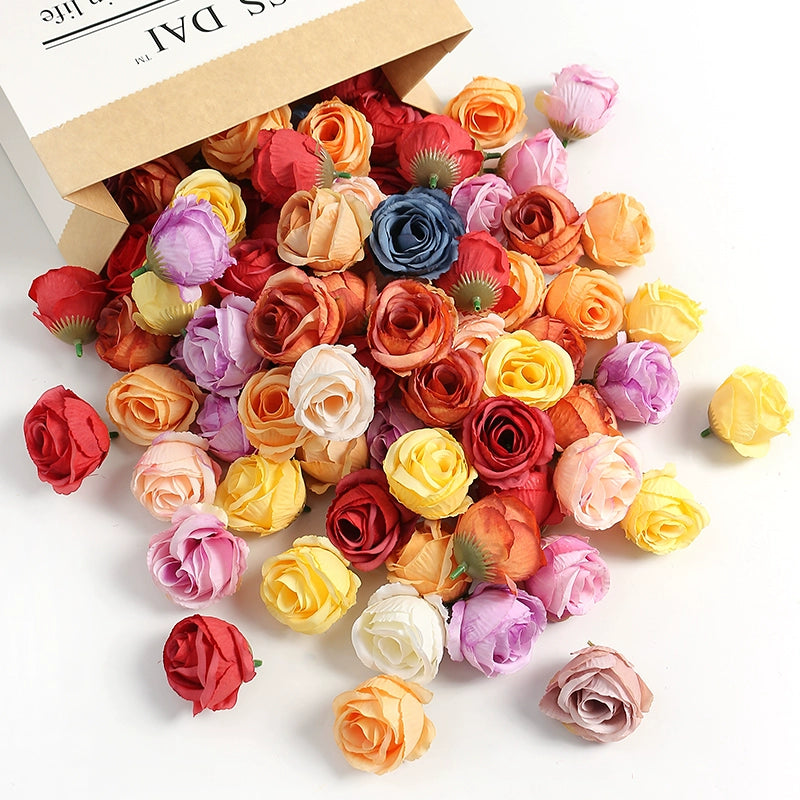 4cm Artificial Rose Flower Heads Pack 30