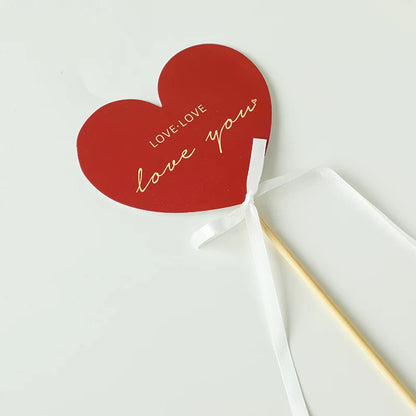 10pcs LOVE YOU Floral Picks for Valentine’s Day