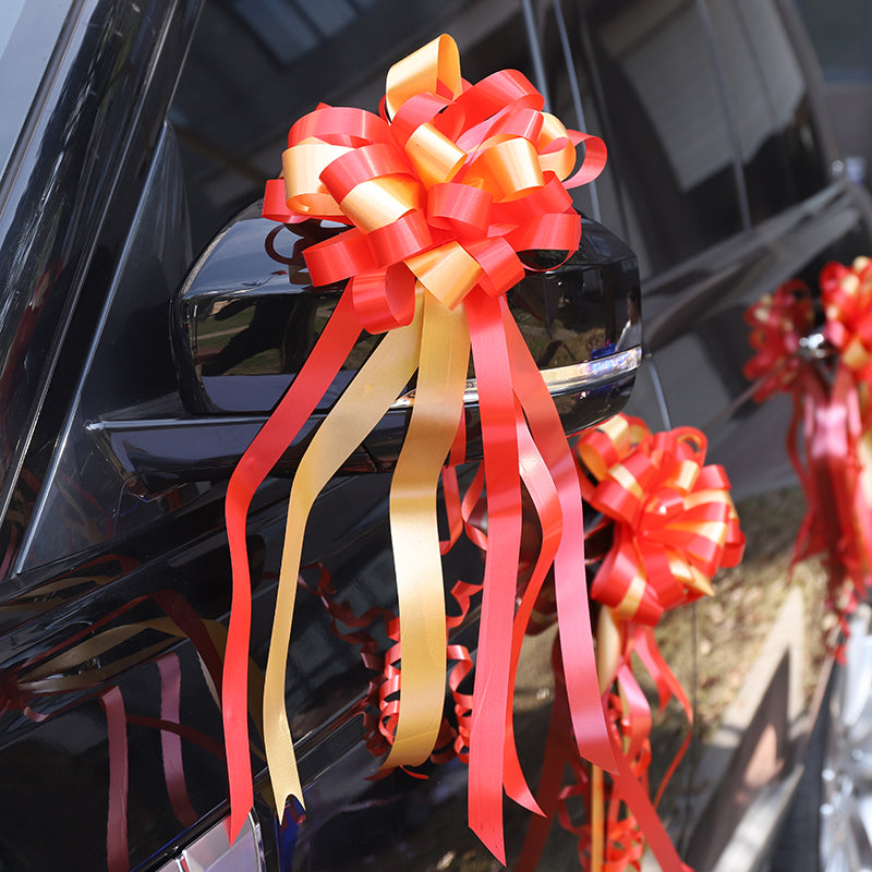8" Large Pull Ribbon Bows for Wedding Car Pack 10