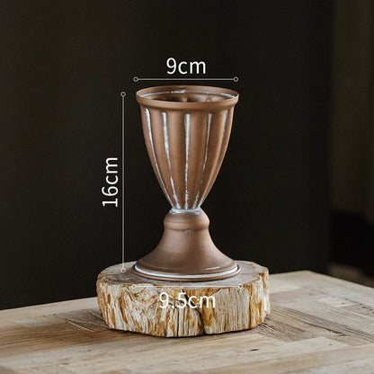 Rustic Antique Bronze Iron Urn Vase
